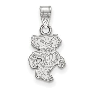 10k White Gold U. of Wisconsin Small Badgers Pendant